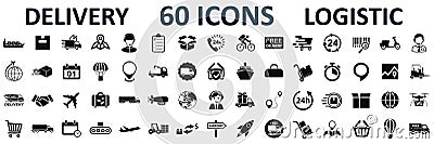 Set logistics icons, delivery, shipping signs â€“ vector Stock Photo